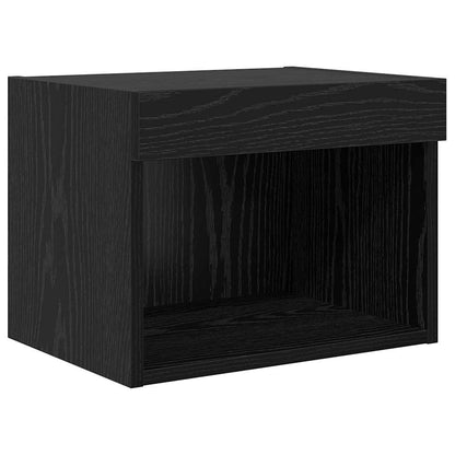 TV Wall Units Wall-mounted 5 pcs Black Oak Engineered Wood