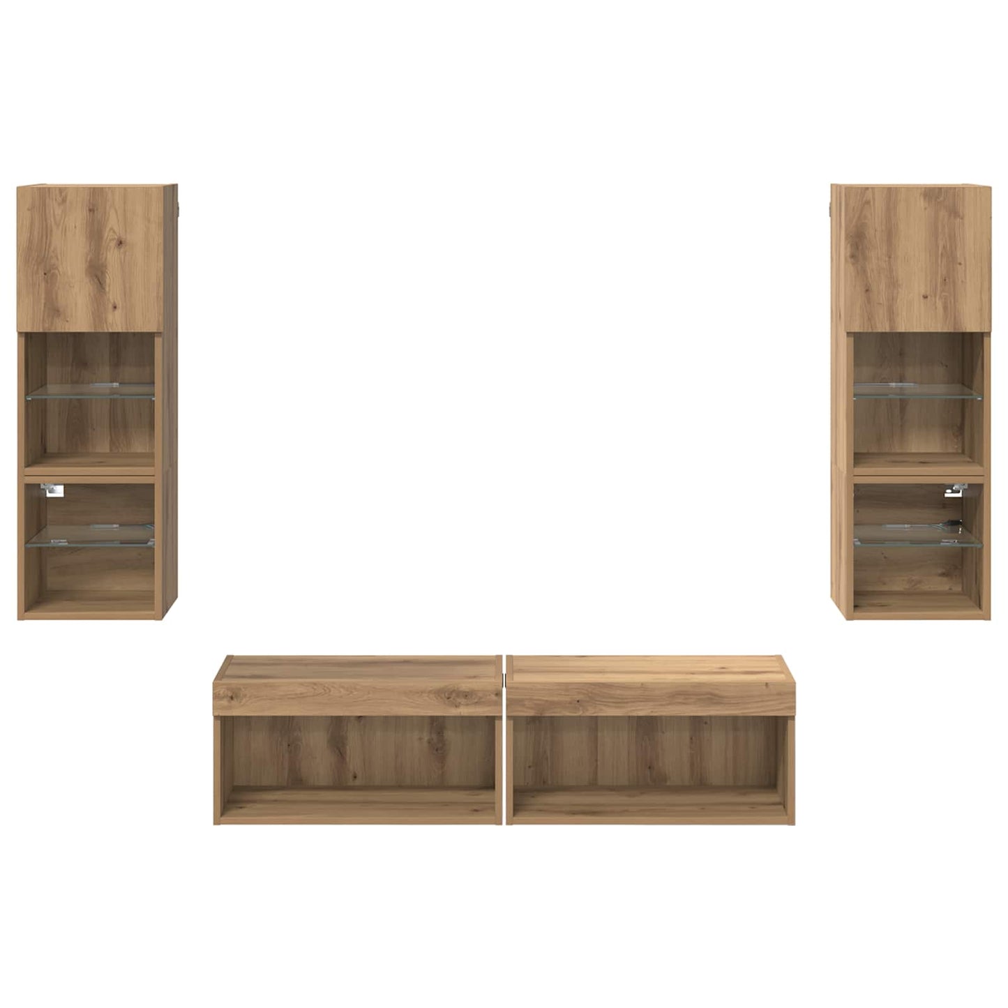 TV Wall Unit Wall-mounted 6 pcs Artisan Oak Engineered Wood