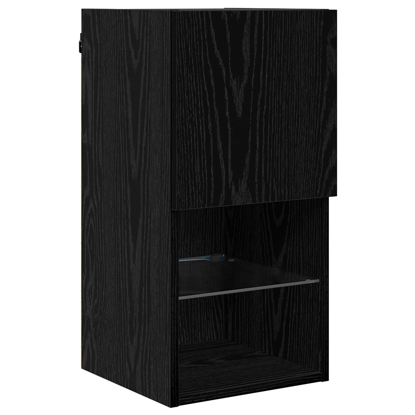 TV Wall Unit Wall-mounted 6 pcs Black Oak Engineered Wood