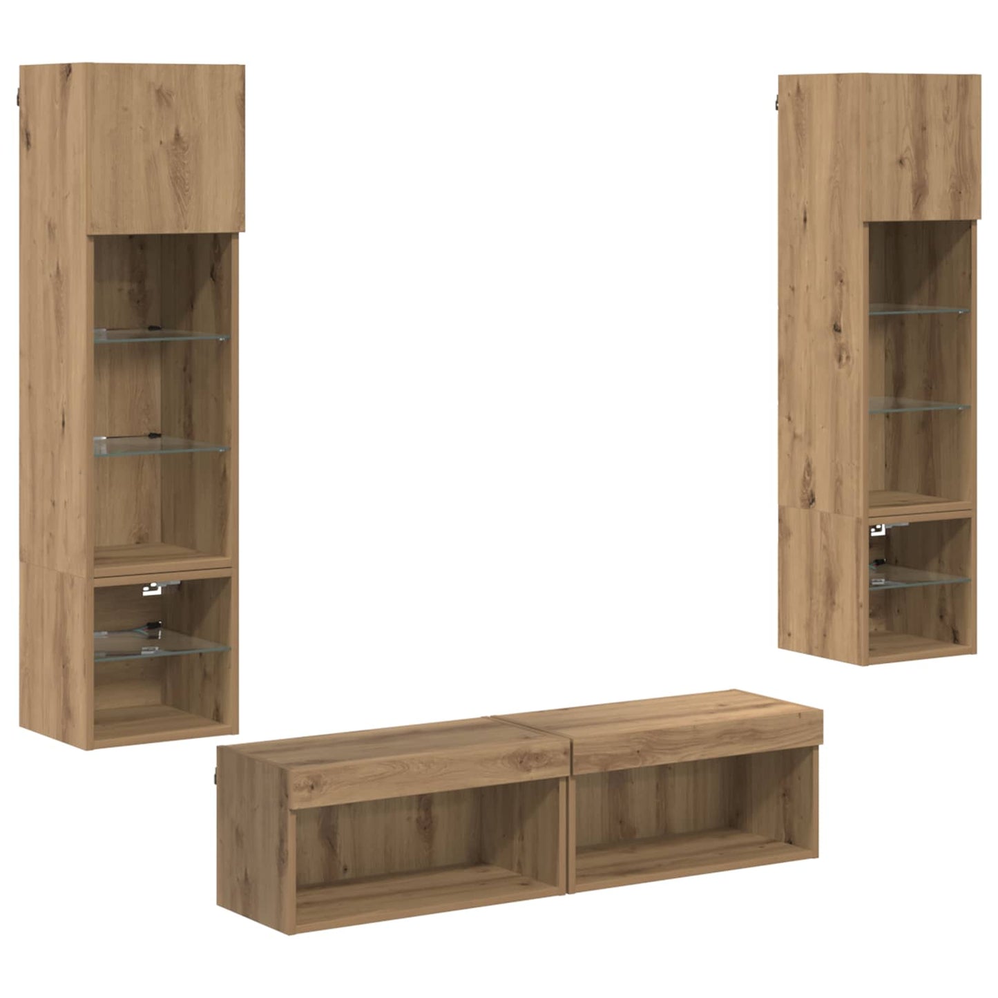 TV Wall Unit Wall-mounted 6 pcs Artisan Oak Engineered Wood