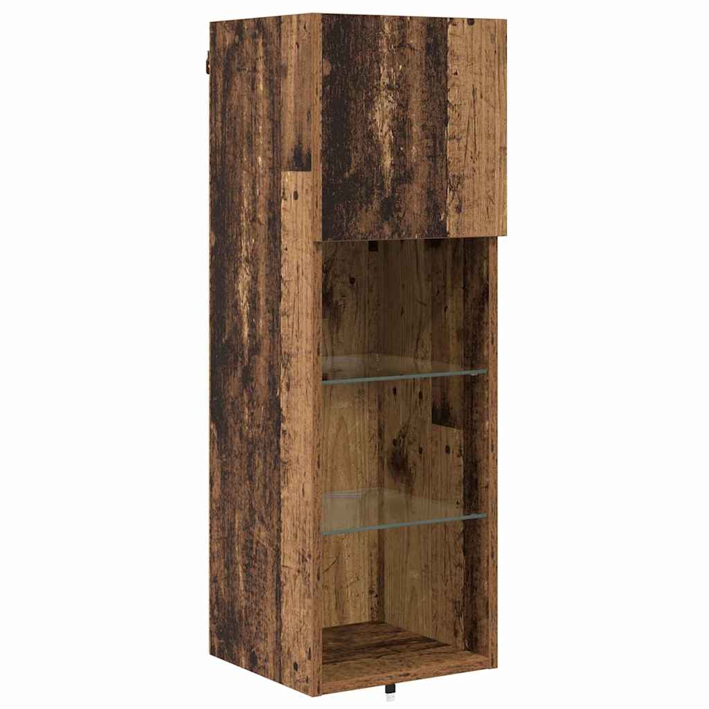 TV Wall Units Wall-mounted 4 pcs Old Wood Engineered Wood
