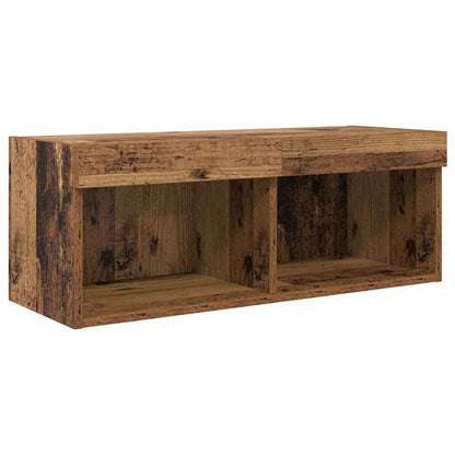 TV Wall Units with LED Strip Lights Old Wood Engineered Wood
