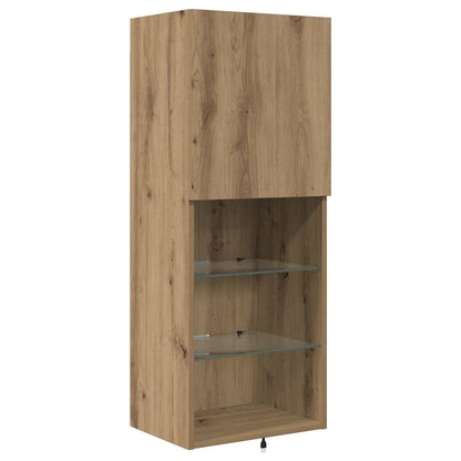 TV Wall Units with LED Strip Lights Artisan Oak Engineered Wood