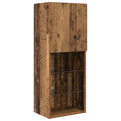 TV Wall Units with LED 5 pcs Old Wood Engineered Wood
