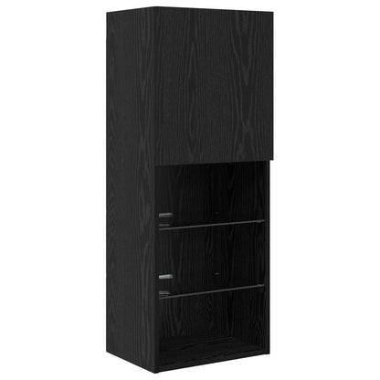 TV Wall Units with LED 5 pcs Black Oak Engineered Wood