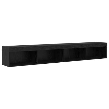 TV Wall Units with LED 5 pcs Black Oak Engineered Wood