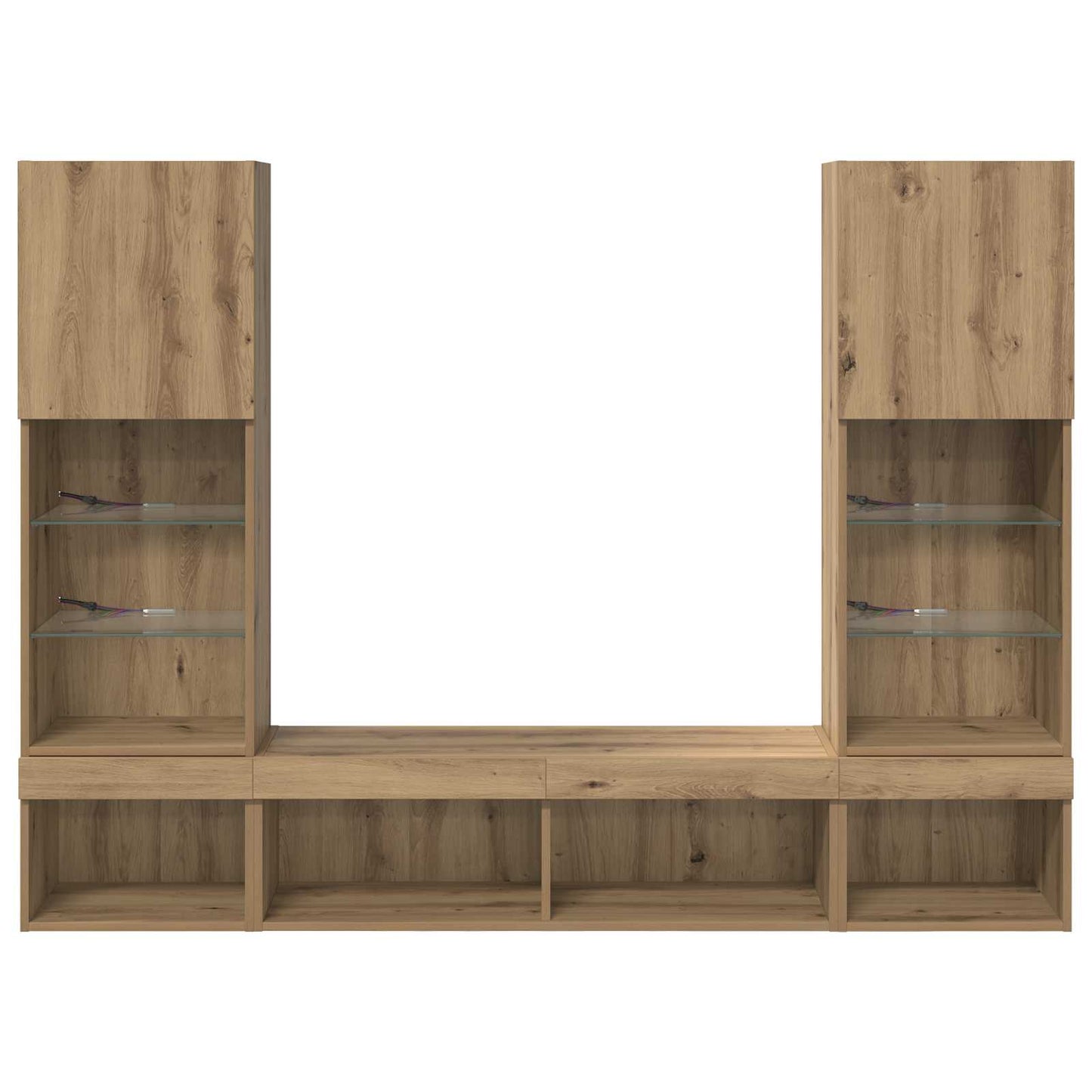 TV Wall Units with LED 5 pcs Artisan Oak Engineered Wood