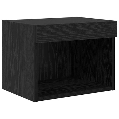 TV Wall Units with LED with LED 5 pcs Black Oak Engineered Wood