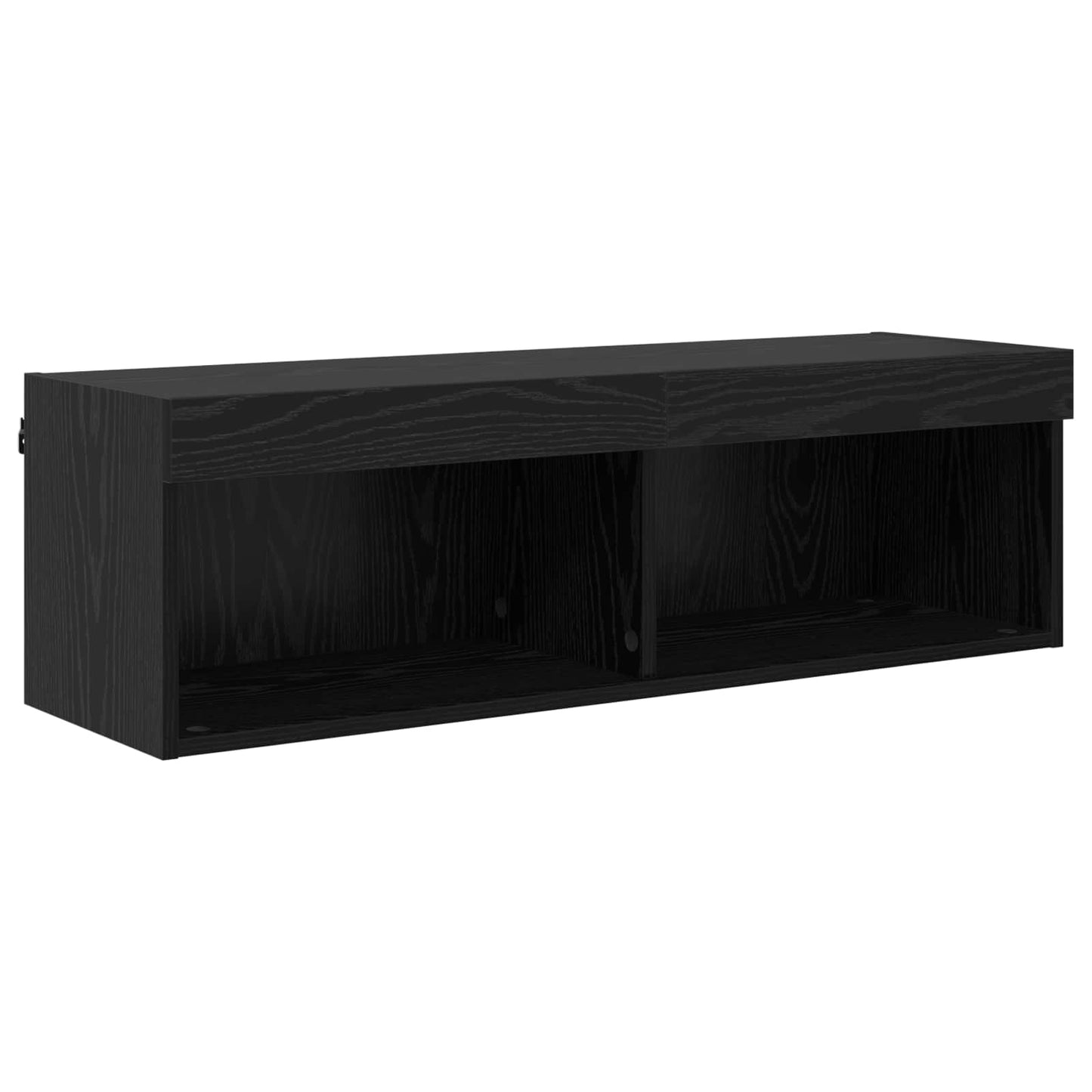 TV Wall Units with LED with LED 5 pcs Black Oak Engineered Wood