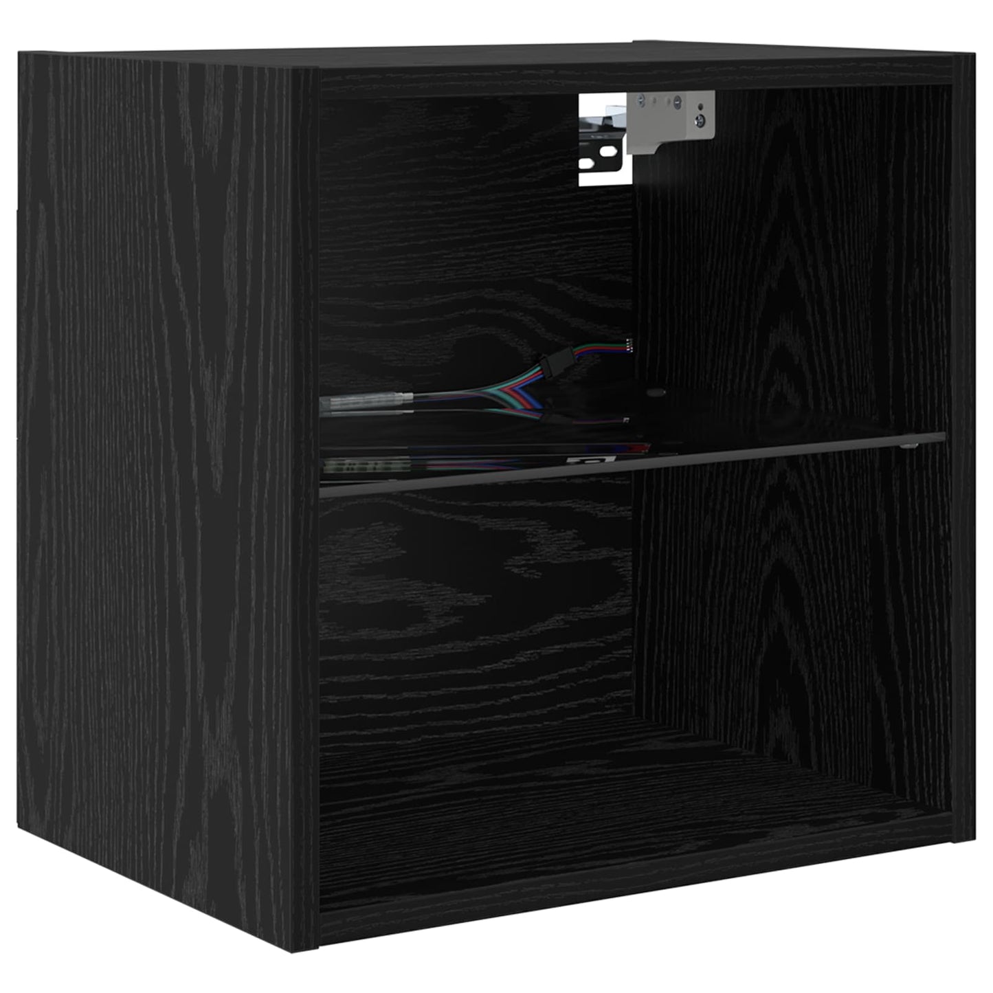 TV Wall Units with LED with LED 5 pcs Black Oak Engineered Wood