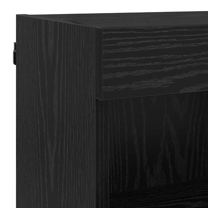 TV Wall Units with LED 6 pcs Black Oak Engineered Wood