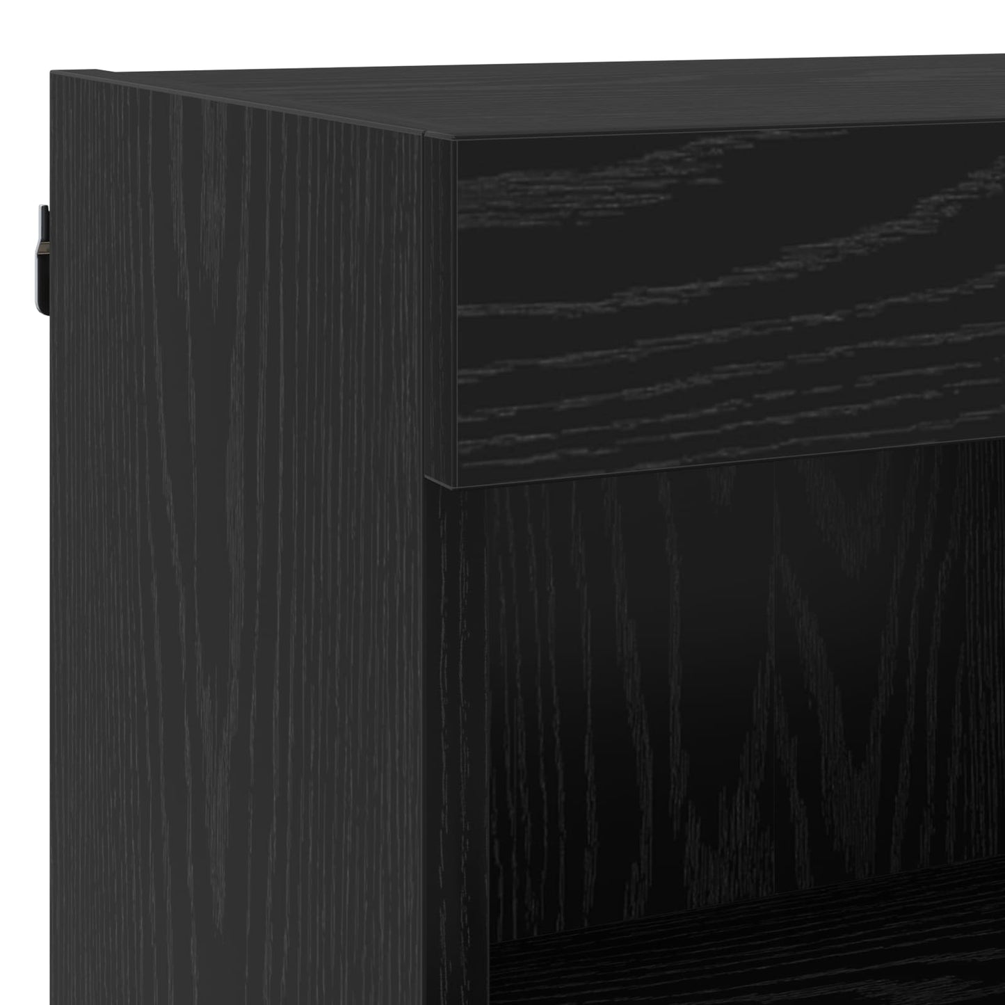 TV Wall Unit with LED 4 pcs Black Oak Engineered Wood