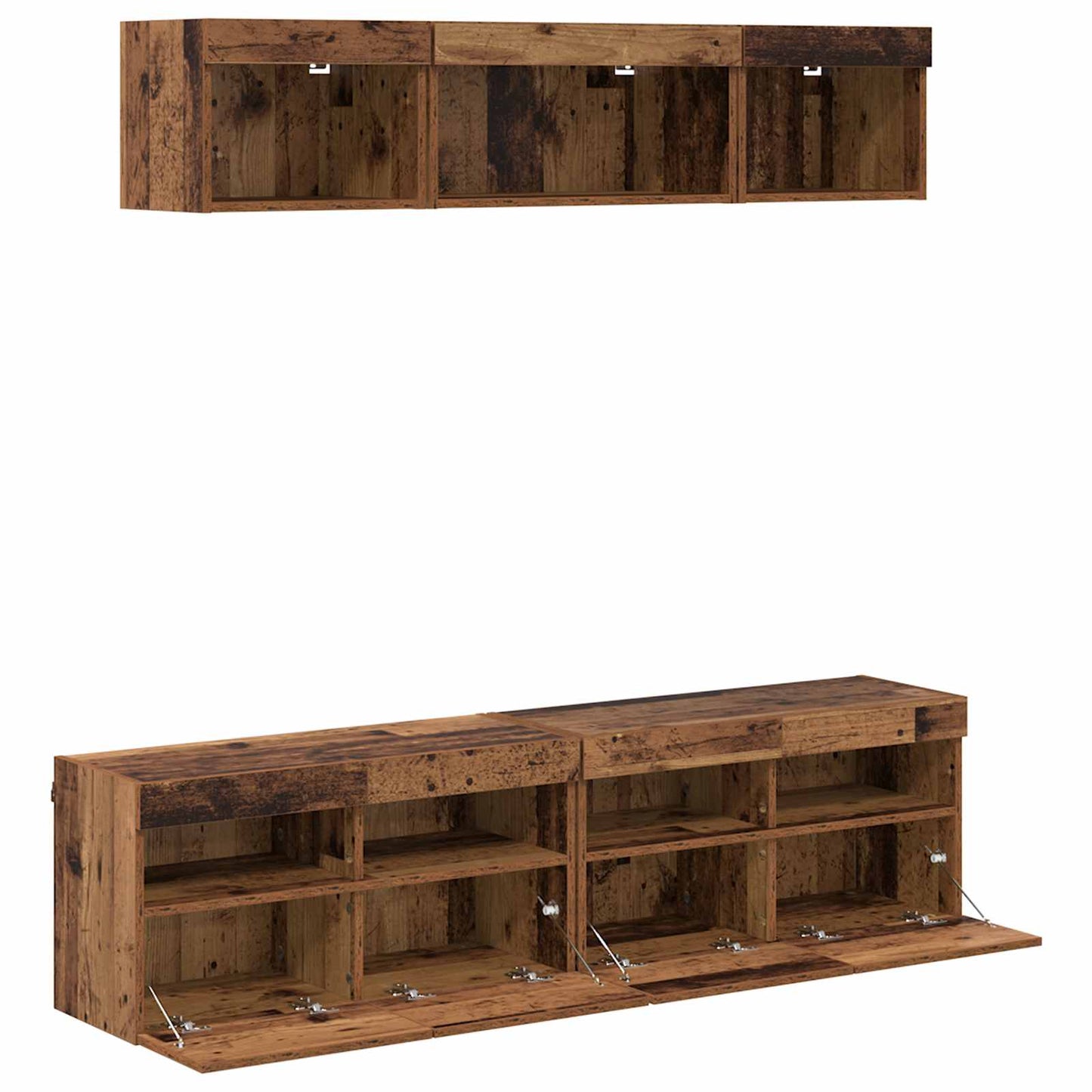 TV Wall Units with LED with LED 5 pcs Old Wood 80 x 30 x 40 cm