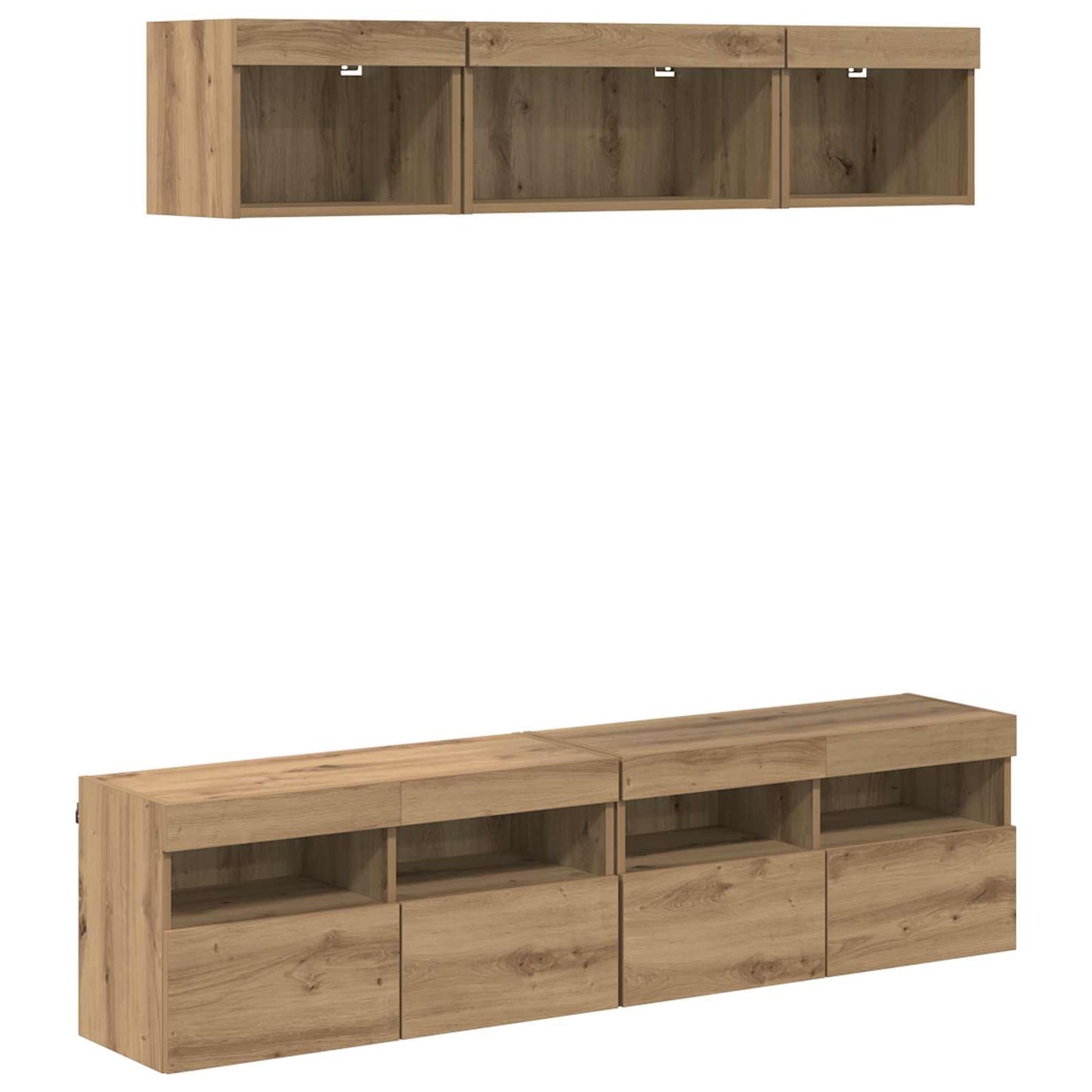 TV Wall Units with LED 5 pcs Artisan Oak 80 x 30 x 40 cm