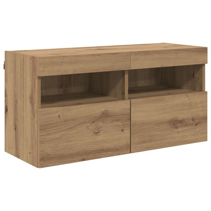 TV Wall Units with LED 5 pcs Artisan Oak 80 x 30 x 40 cm