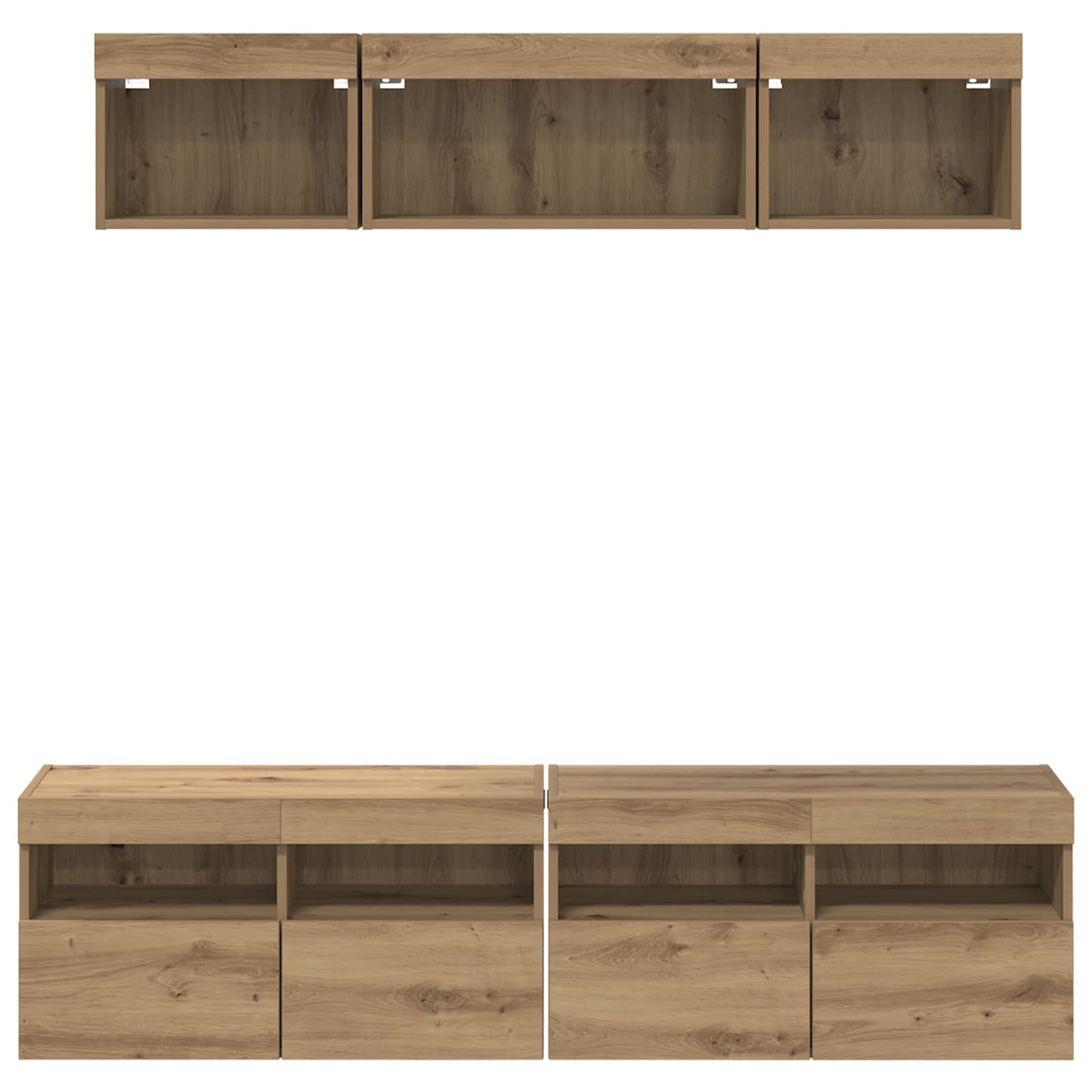 TV Wall Units with LED 5 pcs Artisan Oak 80 x 30 x 40 cm