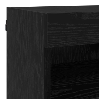 TV Wall Units with LED with LED 5 pcs Black Oak 80 x 30 x 40 cm