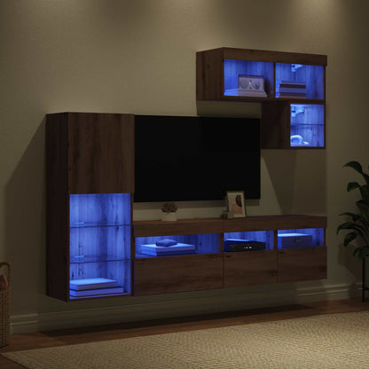 TV Wall Units Wall-mounted 6 pcs Artisan Oak Engineered Wood