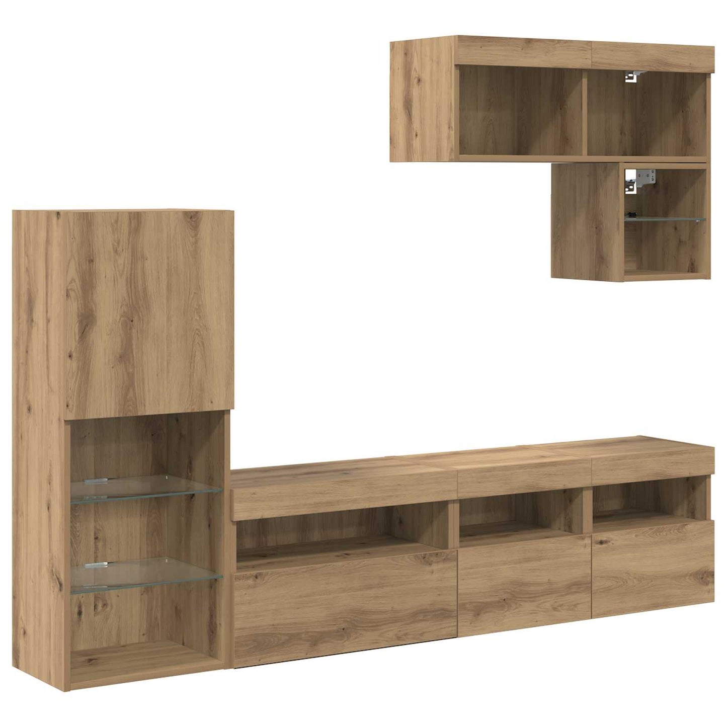 TV Wall Units Wall-mounted 6 pcs Artisan Oak Engineered Wood