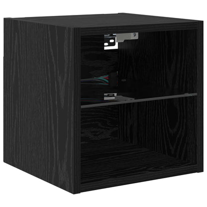 TV Wall Units Wall-mounted 6 pcs Black Oak Engineered Wood