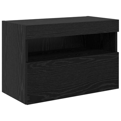 TV Wall Units Wall-mounted 6 pcs Black Oak Engineered Wood