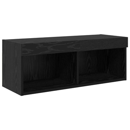 TV Wall Units Wall-mounted 6 pcs Black Oak Engineered Wood