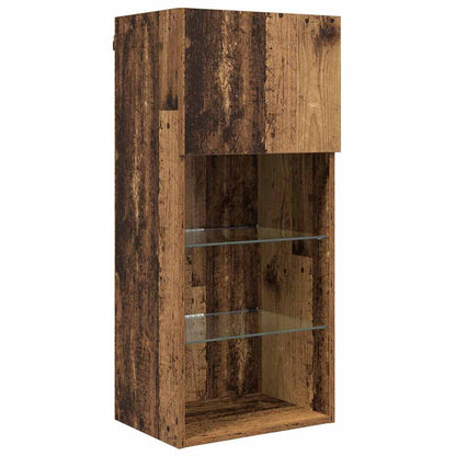 TV Wall Units with LED Old Wood Engineered Wood