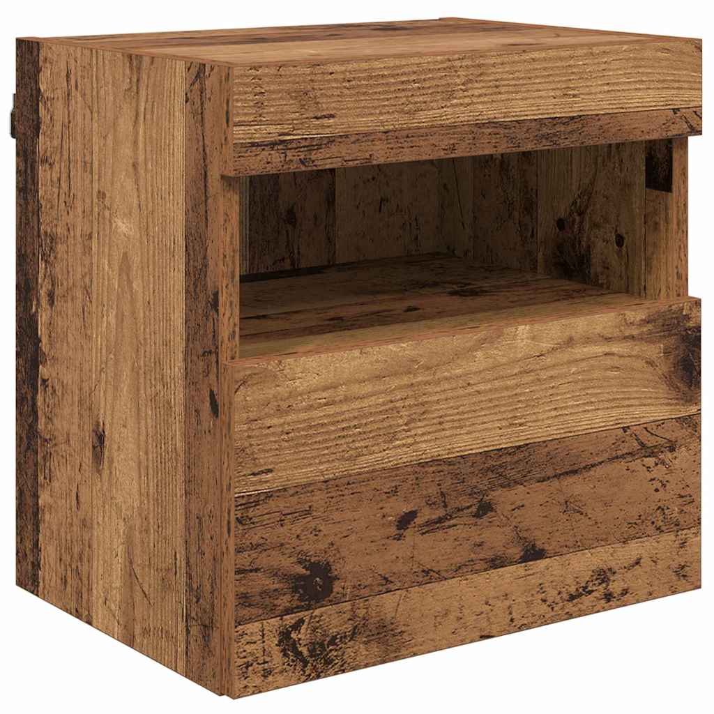TV Wall Units with LED Old Wood Engineered Wood