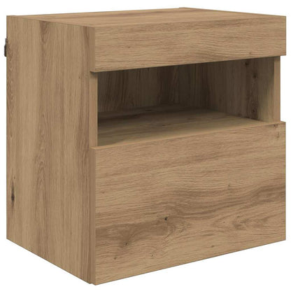 TV Wall Units with LED Artisan Oak Engineered Wood