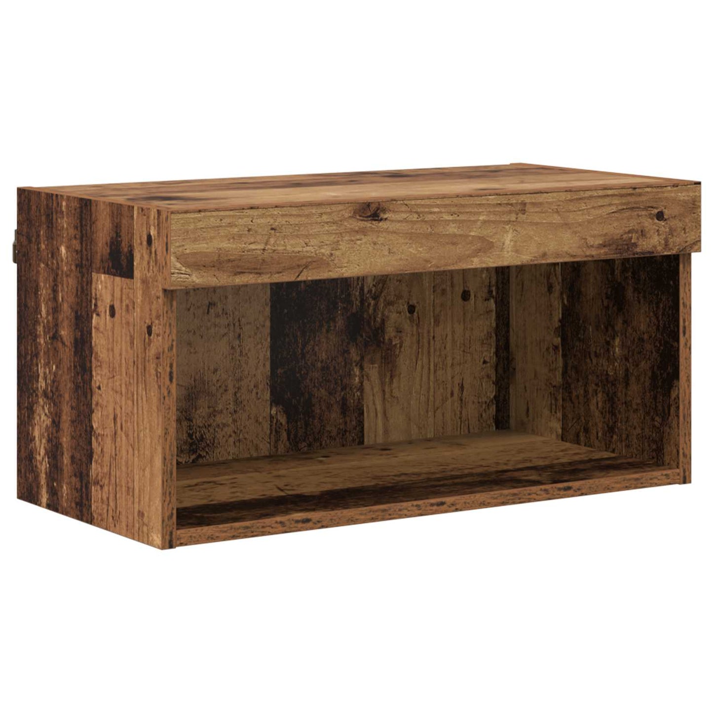 TV Cabinet with LED Wall-mounted 7 pcs Old Wood Engineered Wood