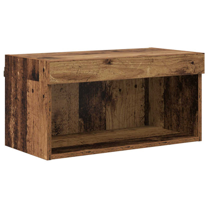 TV Cabinet with LED Wall-mounted 7 pcs Old Wood Engineered Wood