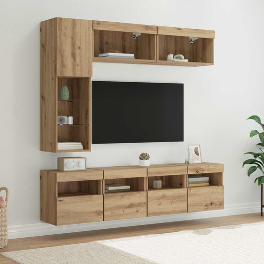 TV Cabinet 7 pcs Artisan Oak Engineered Wood