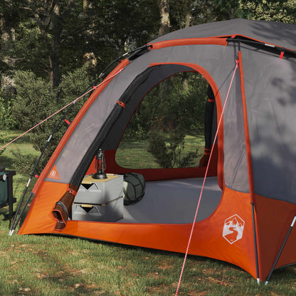 Dome Tent with Removable Rainfly Grey and Orange 8-Person
