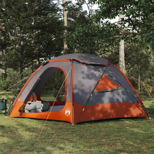 Dome Tent with Removable Rainfly Grey and Orange 8-Person
