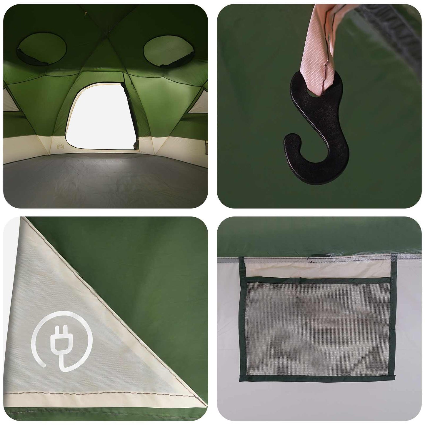 Dome Tent with Removable Rainfly Green 12-Person