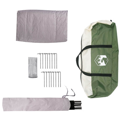 Family Tent Green 10-Person 185T Polyester with PU Coating
