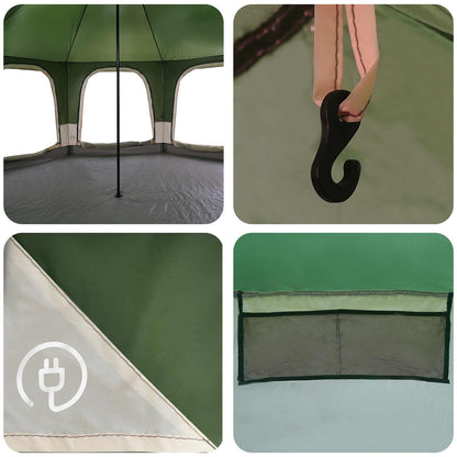 Family Tent Green 5-Person 185T Polyester with PU Coating