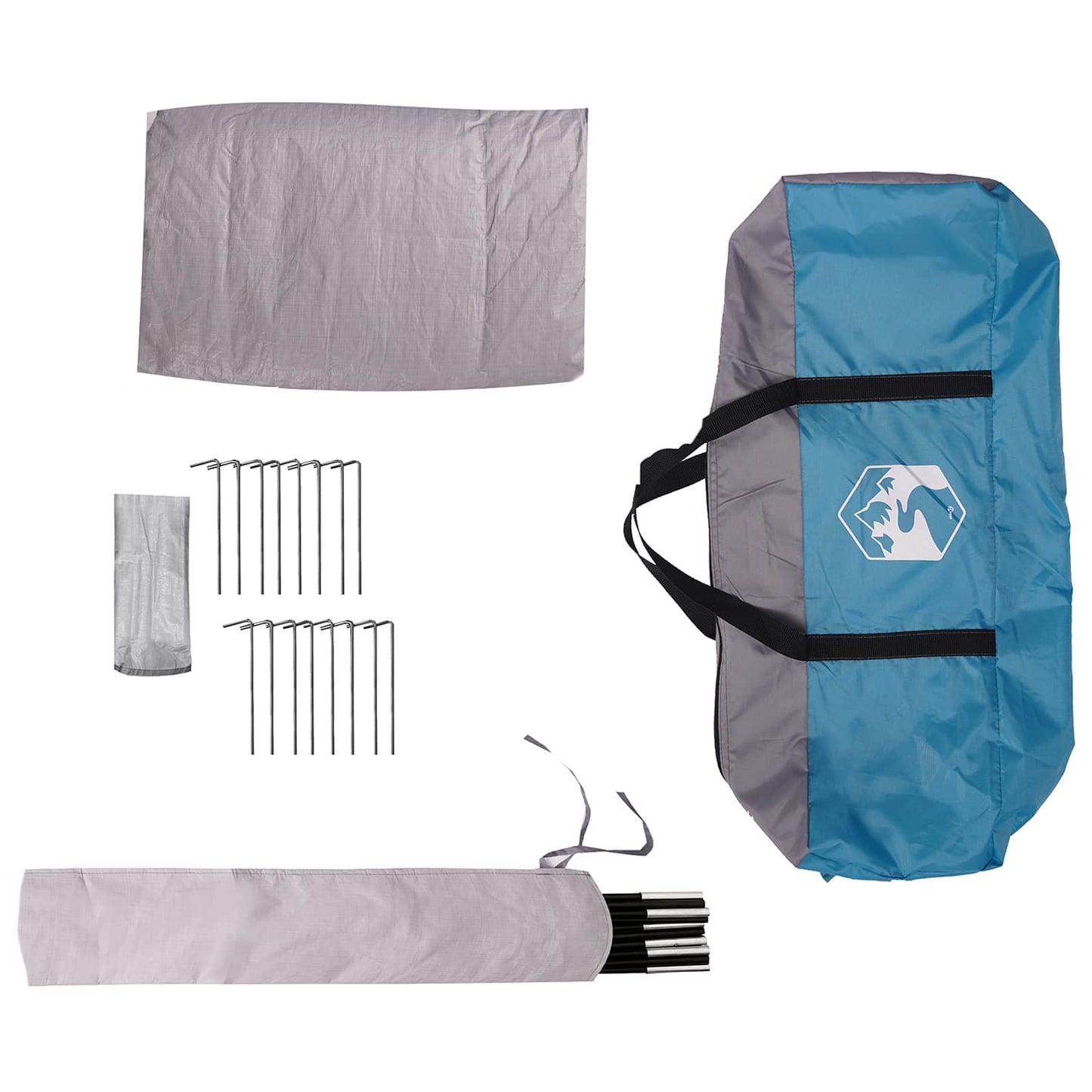 Family Tent Blue 5-Person 185T Polyester with PU Coating