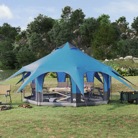 Family Tent Blue 5-Person 185T Polyester with PU Coating