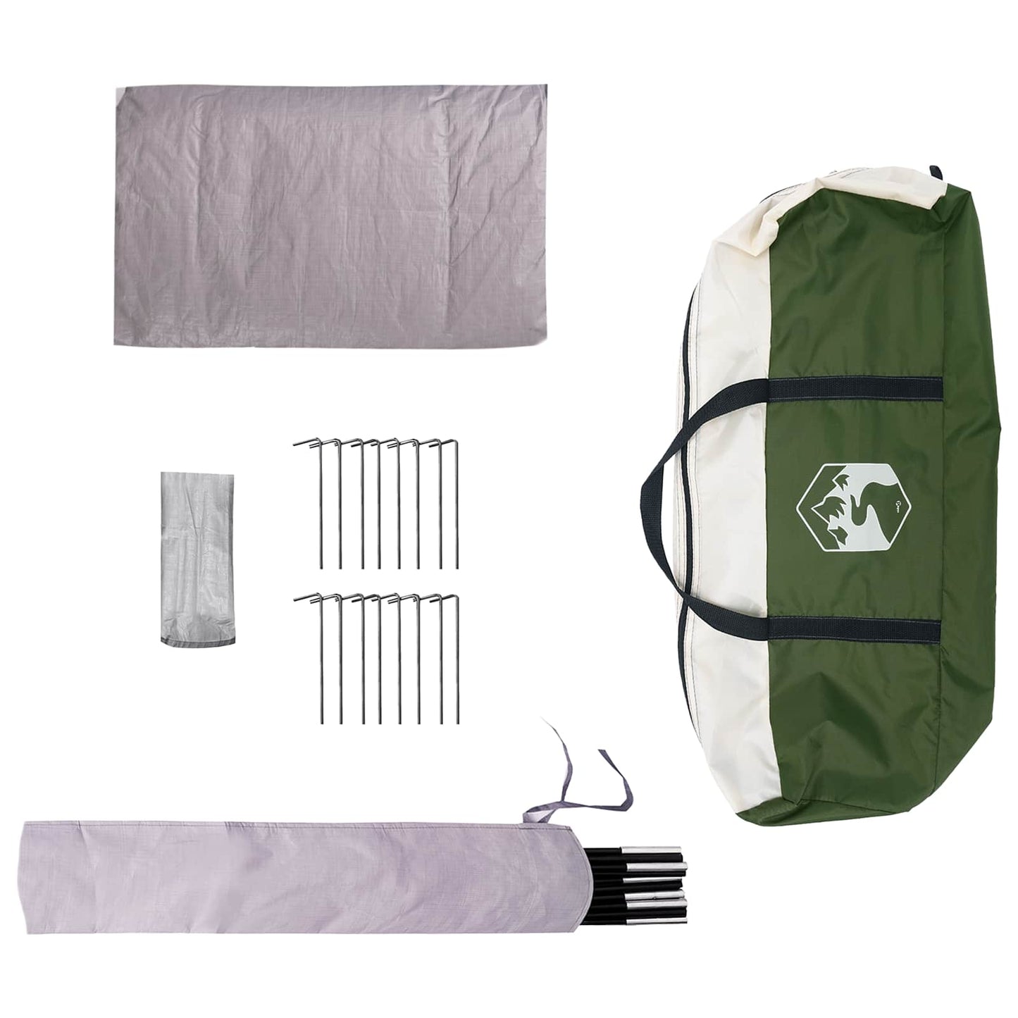 Family Tent 18-Person Green 185T Polyester with PU Coating