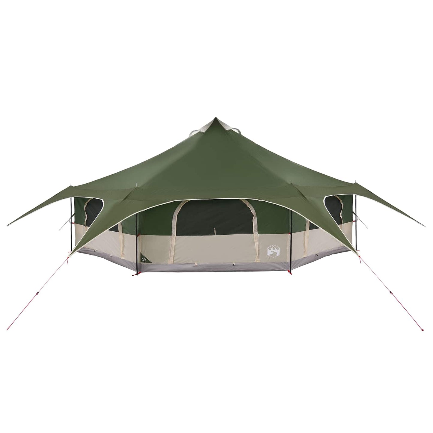 Family Tent 18-Person Green 185T Polyester with PU Coating