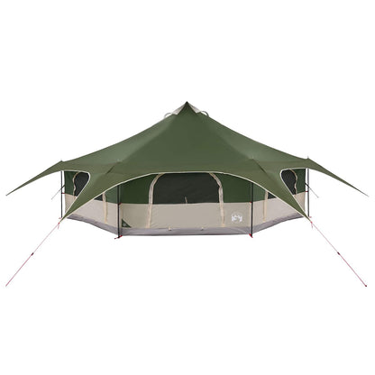 Family Tent 18-Person Green 185T Polyester with PU Coating