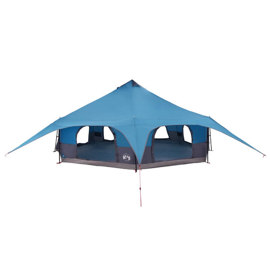 Family Tent 18-Person Blue 185T Polyester with PU Coating