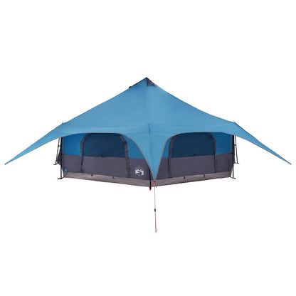 Family Tent Blue 18-Person 185T Polyester with PU Coating