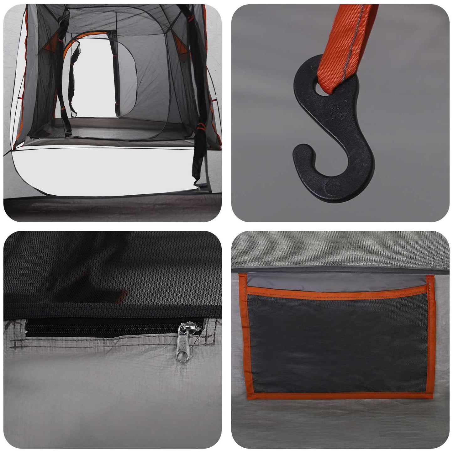 Tunnel Tent 520 x 260 x 175 cm Grey and Orange