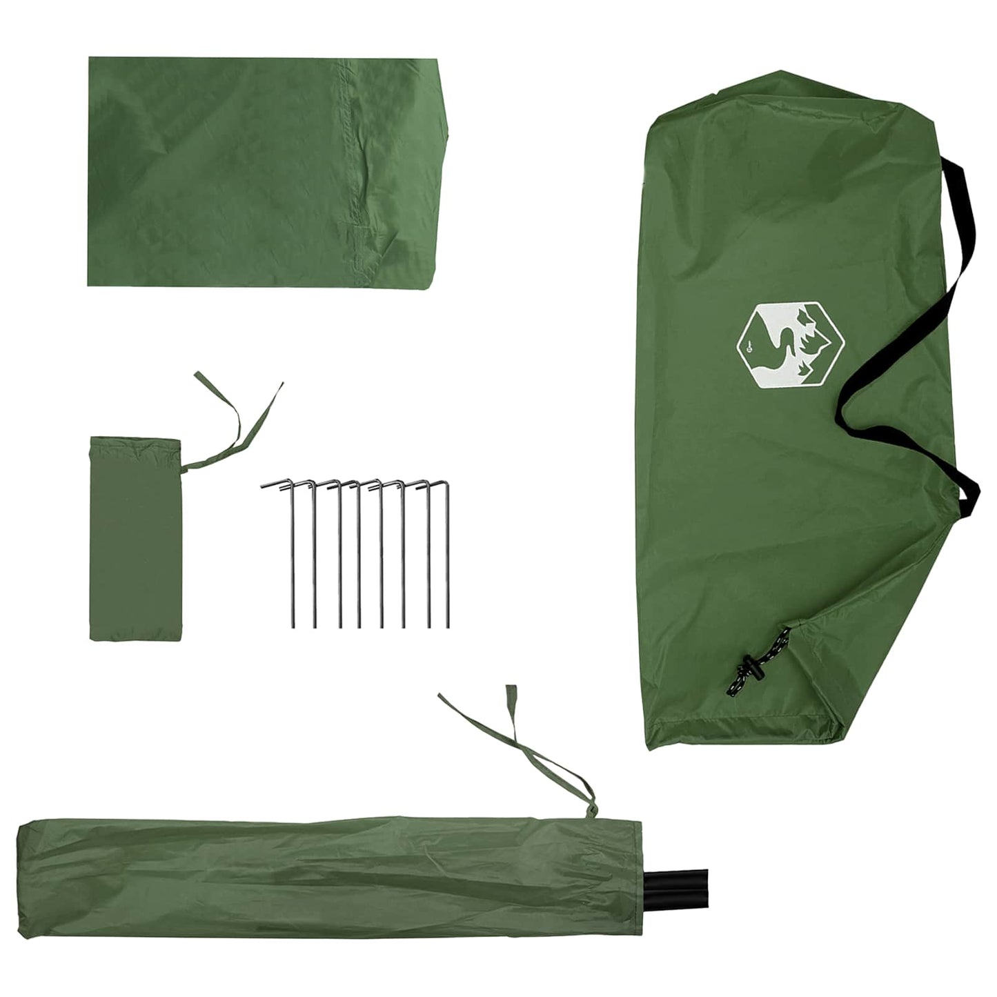 2-in-1 Rain Poncho with Hood 262 x 126 x 130 cm Green