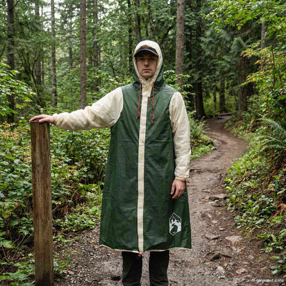 2-in-1 Rain Poncho with Hood 262 x 126 x 130 cm Green