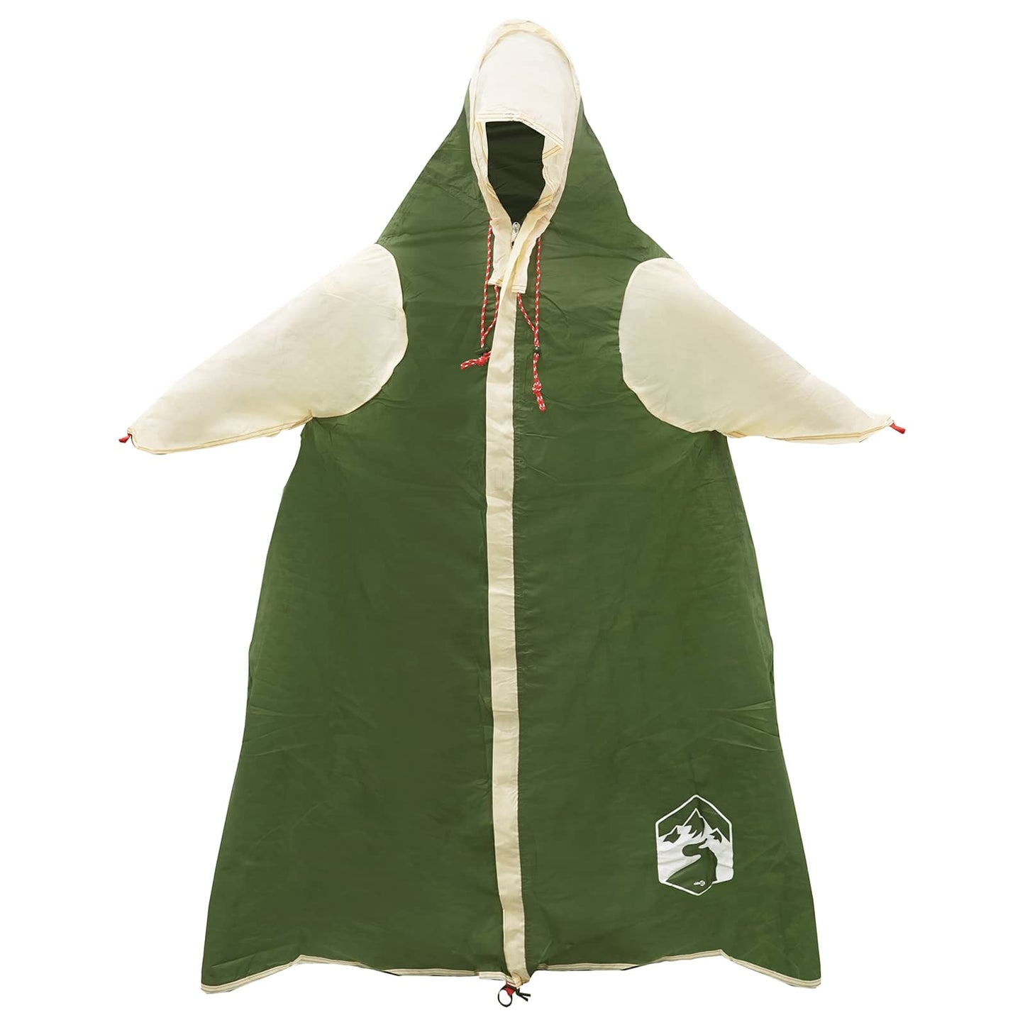 2-in-1 Rain Poncho with Hood 262 x 126 x 130 cm Green