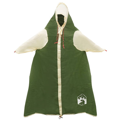 2-in-1 Rain Poncho with Hood 262 x 126 x 130 cm Green