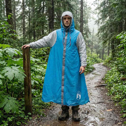 2-in-1 Rain Poncho with Hood 262 x 126 x 130 cm Blue